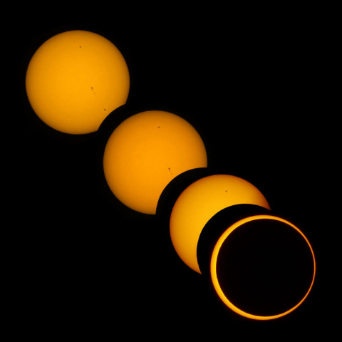 Stages during an annular eclipse