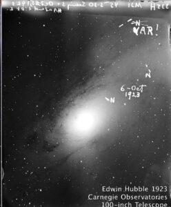 Hubble's 1923 image of M31 with Var! marked