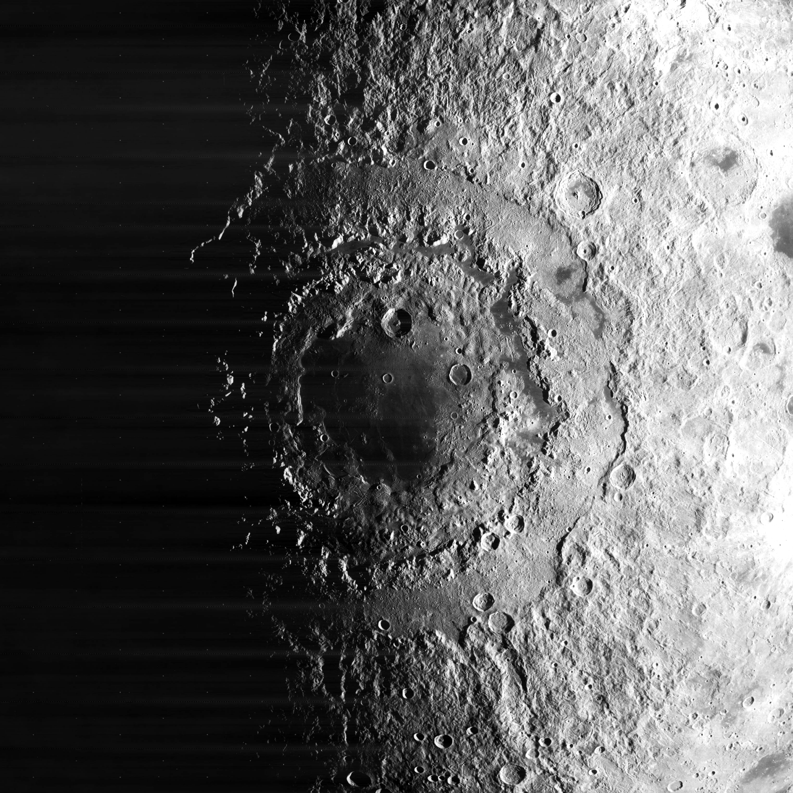 We see the giant impact crater on the far side of the Moon