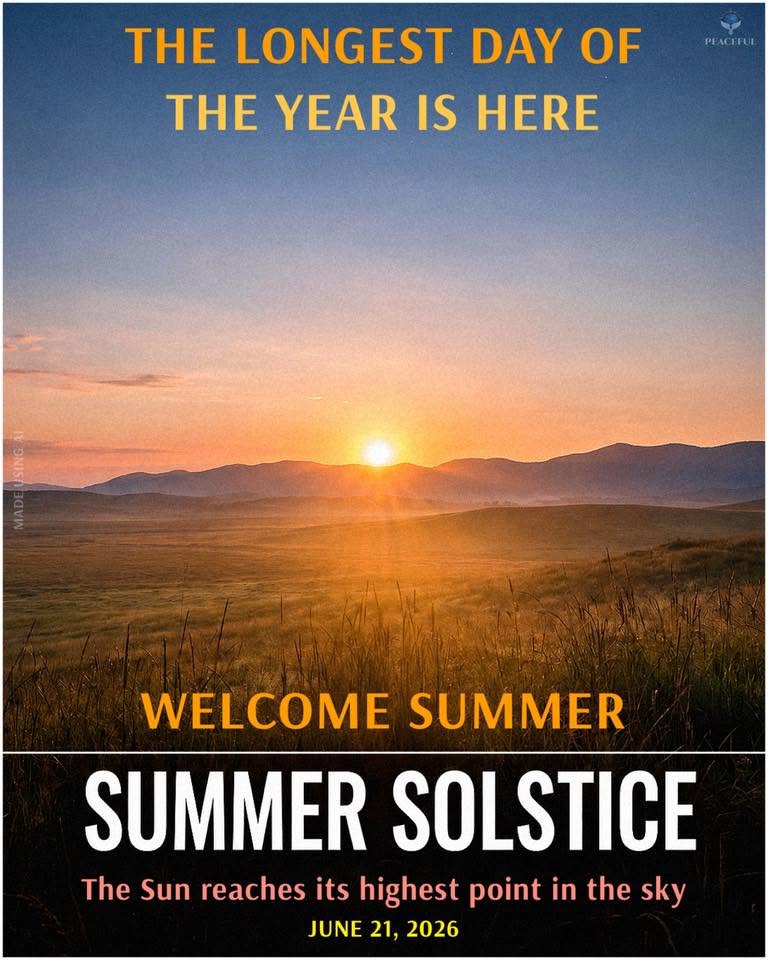 June 21 is the summer solstice